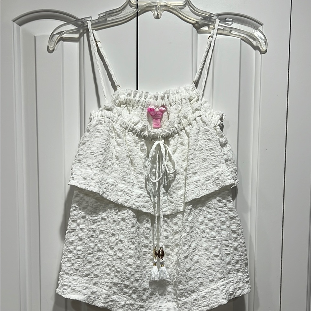 Lilly Pulitzer Women’s White Textured Top- Size XXS NEW